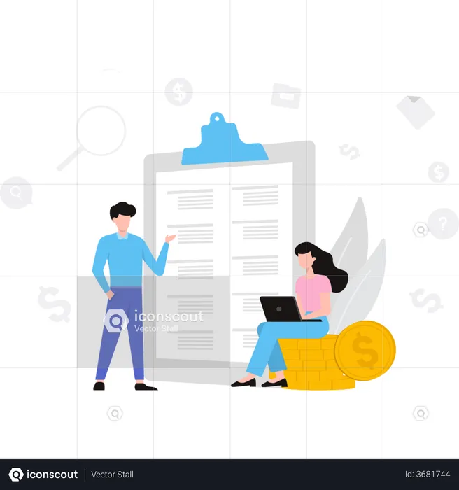 Business team discussing business strategy  Illustration