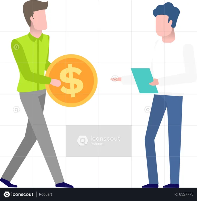Business Team Discussing on Business Project  Illustration