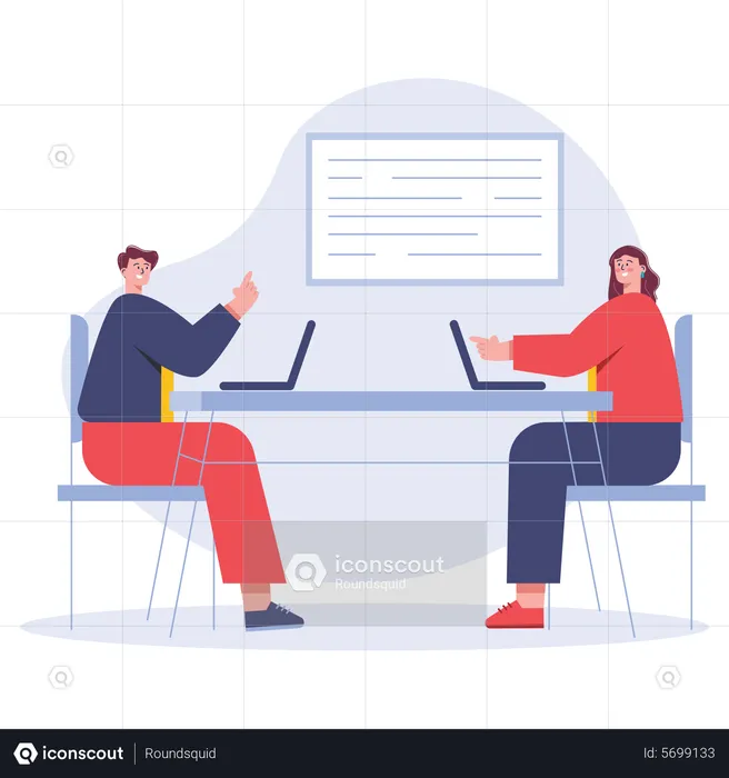 Business Team discussing on new project  Illustration