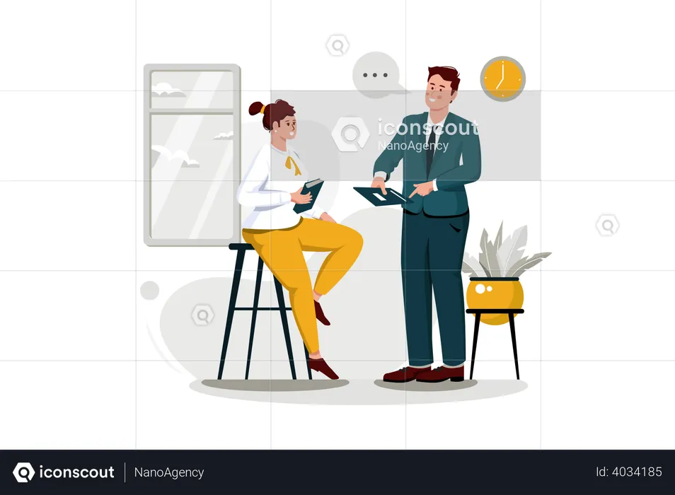 Business team discussing strategy  Illustration