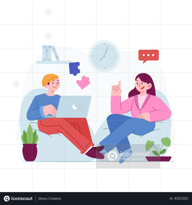 Business team discussing strategy  Illustration