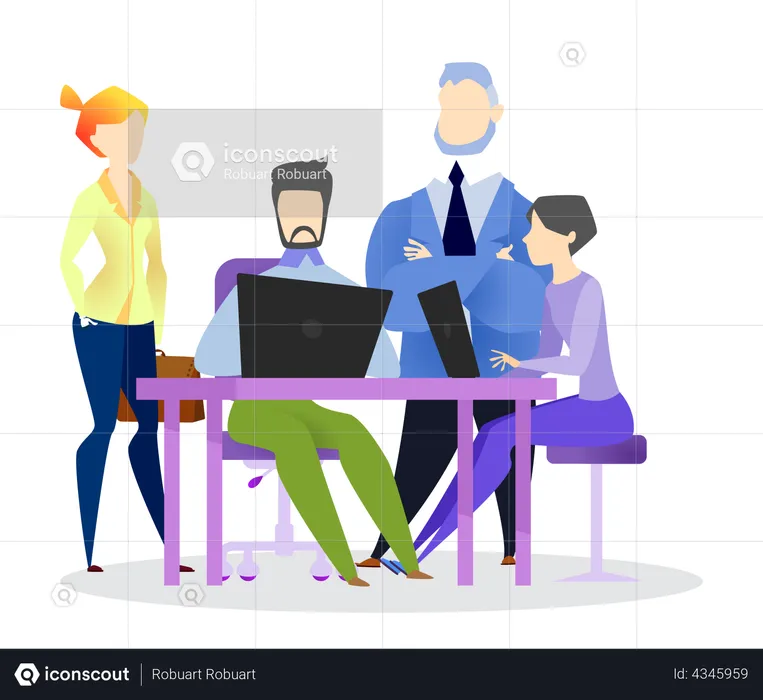 Business team discussing together  Illustration