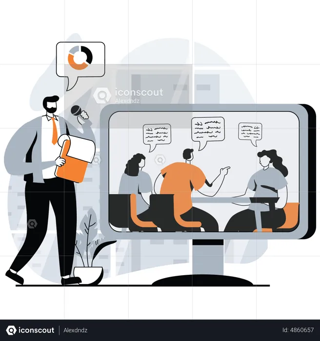 Business team discussing together  Illustration