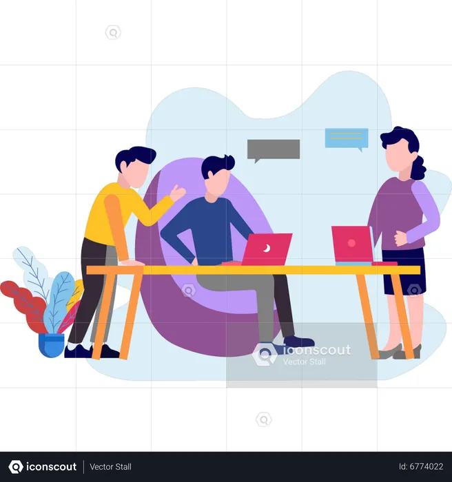 Business team doing business discussion  Illustration