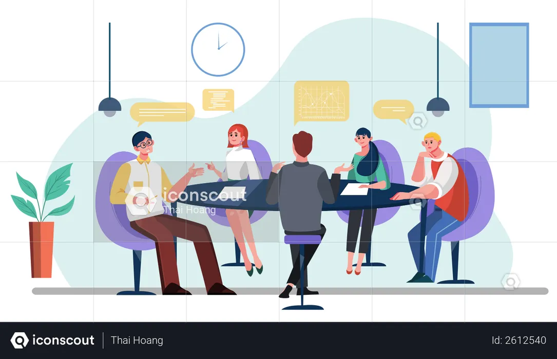 Business team doing business meeting  Illustration