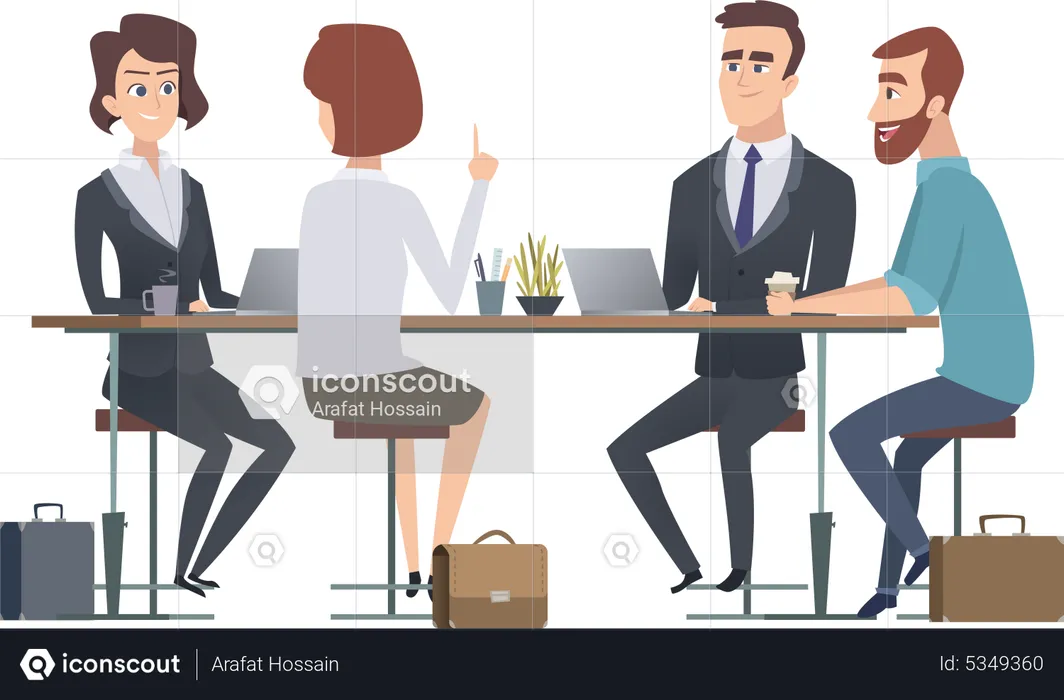 Business team doing conversation at work  Illustration