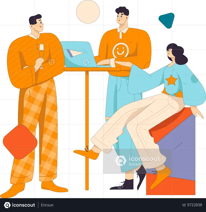 Business team doing business discussion  Illustration