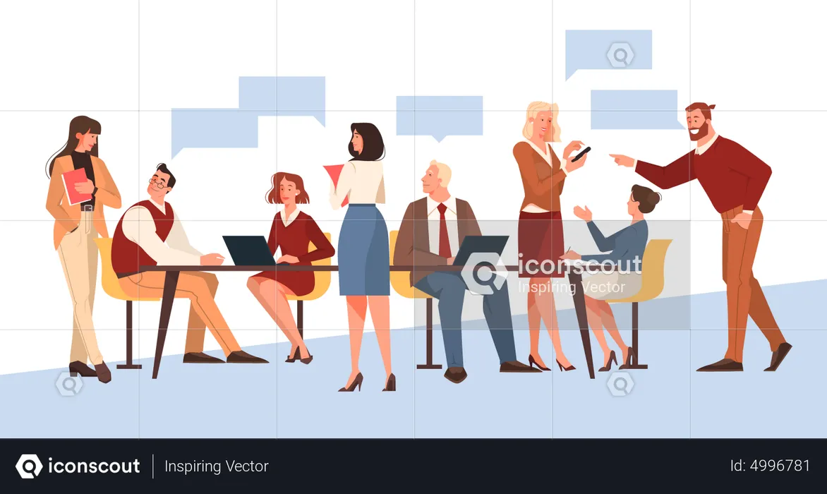 Business team doing discussion  Illustration