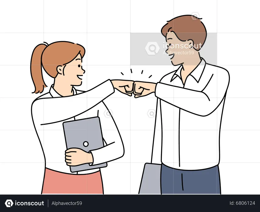 Business team doing fist bump  Illustration