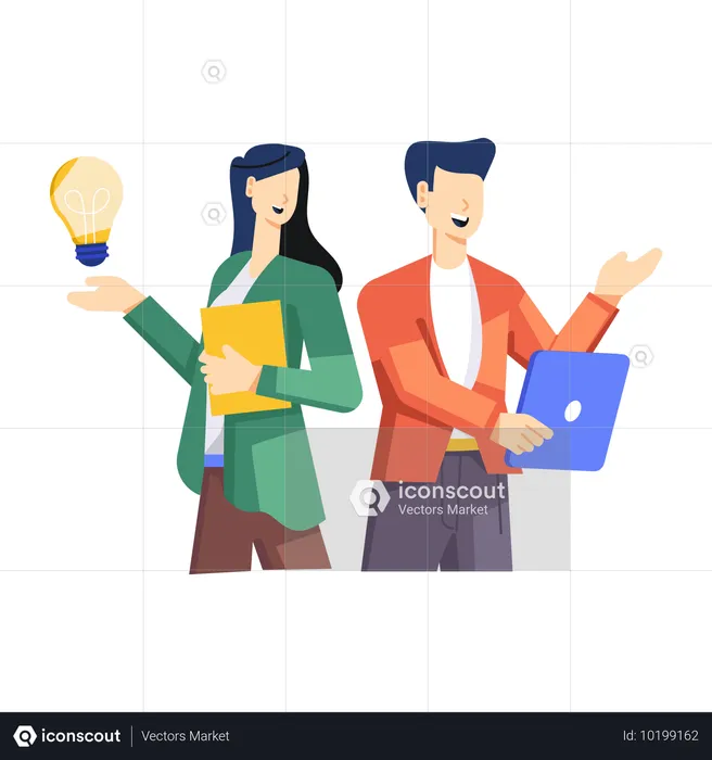 Business Team doing Business Innovation  Illustration