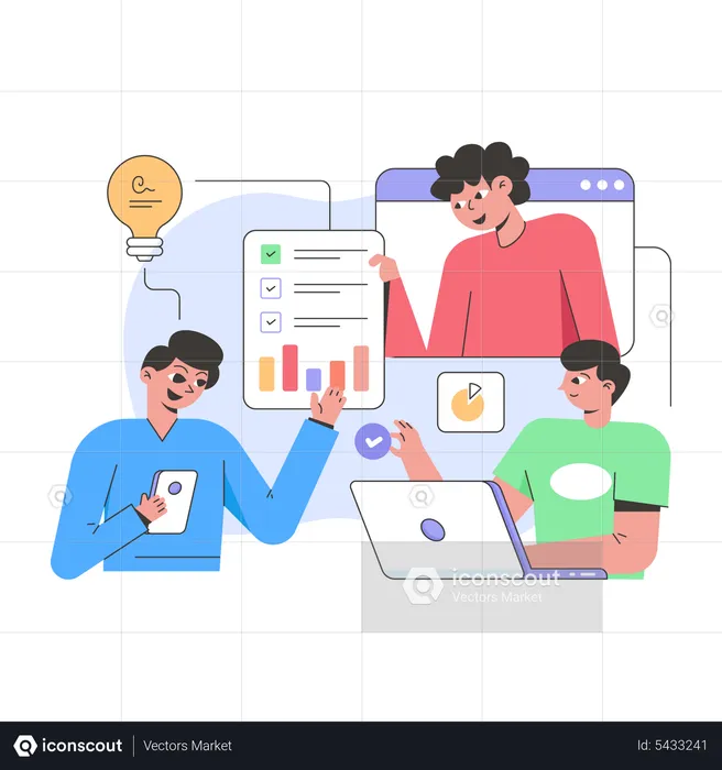 Business team doing online meeting  Illustration