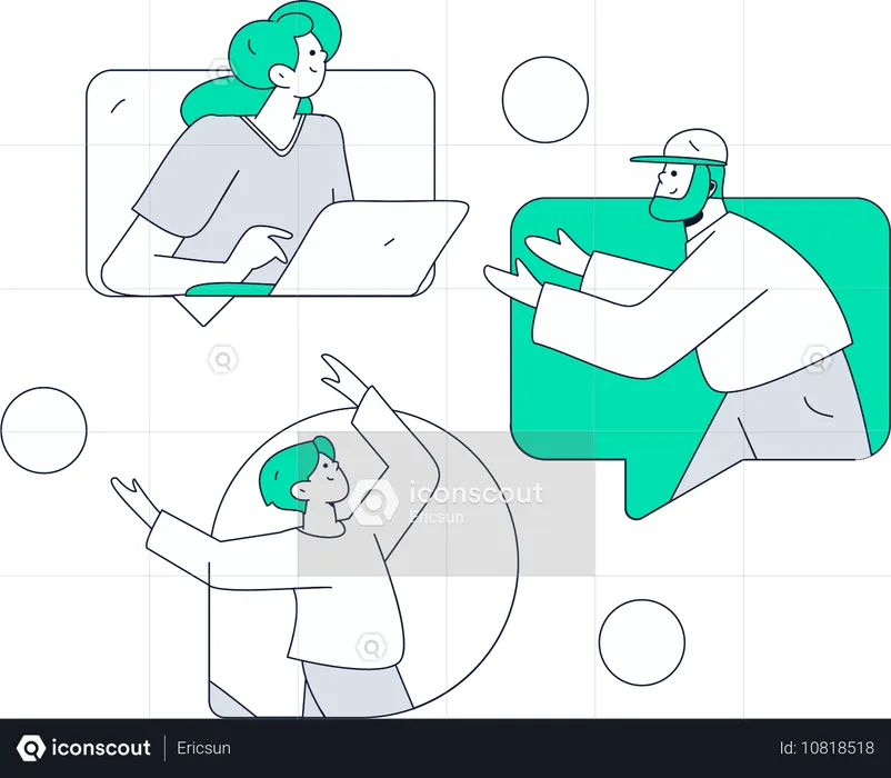 Business team doing online meeting  Illustration