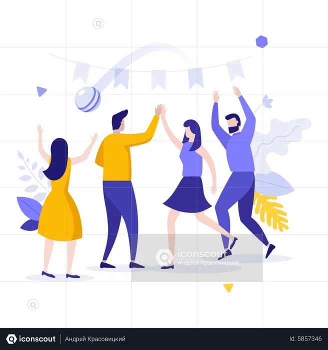 Business team doing party  Illustration