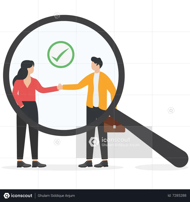 Business team doing research partnership  Illustration