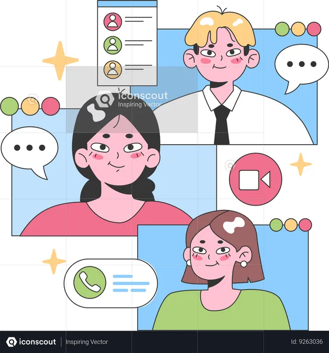 Business team doing virtual meeting  Illustration