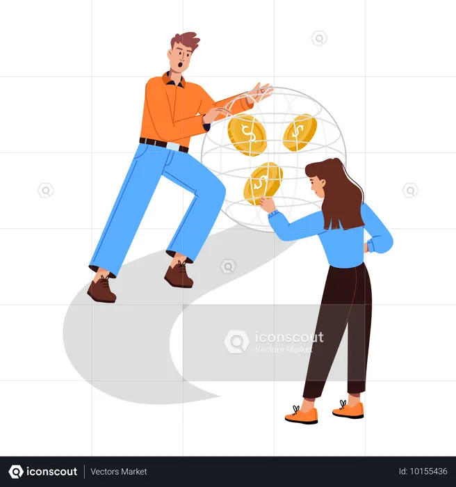 Business team expanded internationally  Illustration