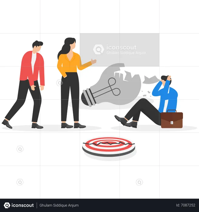 Business team failure to reach target  Illustration