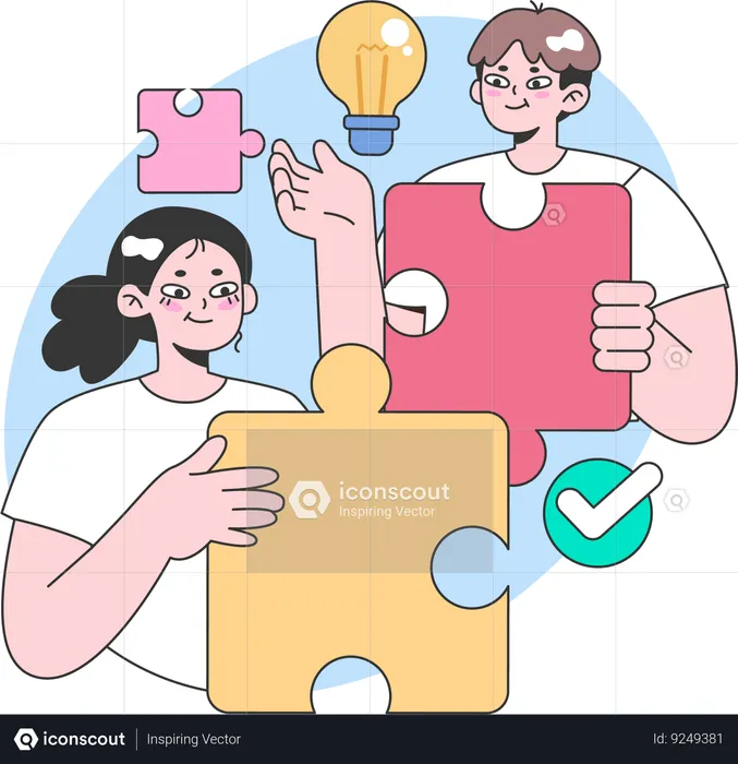 Business team finding business solution  Illustration