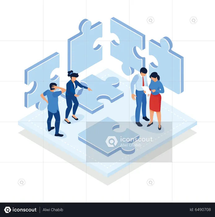 Business Team Finding Business Solution  Illustration