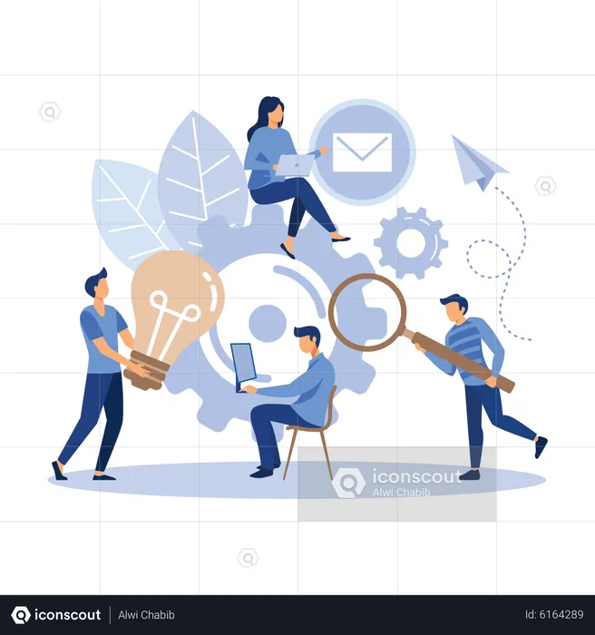 Business team finding new ideas  Illustration