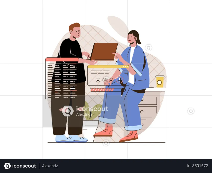 Business team fixing problem  Illustration