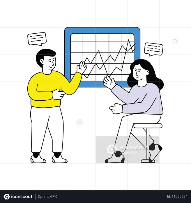 Business-Team führt Analysen durch  Illustration