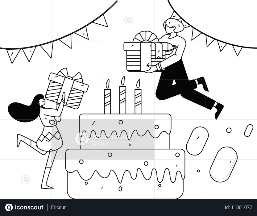 Geschäftsteam bei der Diskussion  Illustration