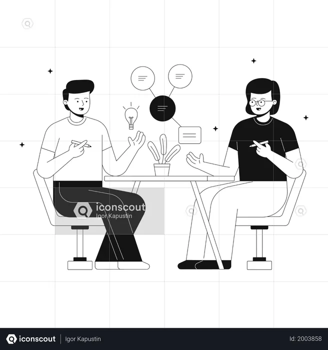 Business team gathering Idea for different purpose of business  Illustration