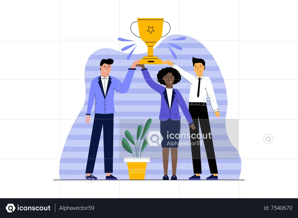 Business team getting success  Illustration