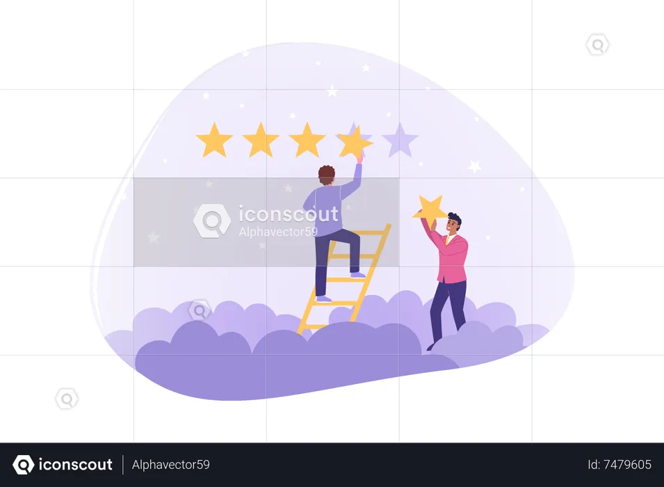 Business team giving positive rating  Illustration