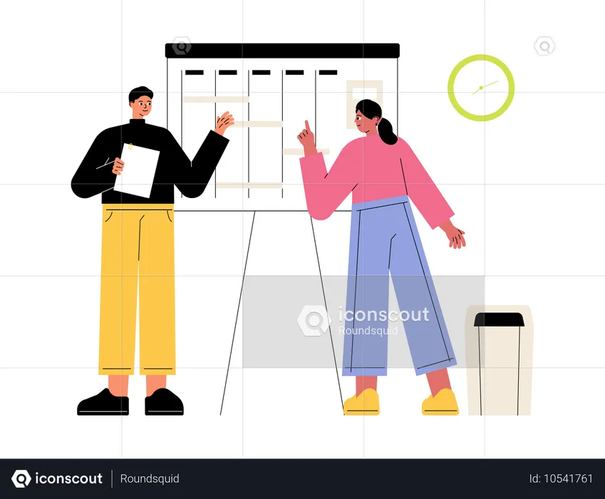 Business team giving presentation  Illustration