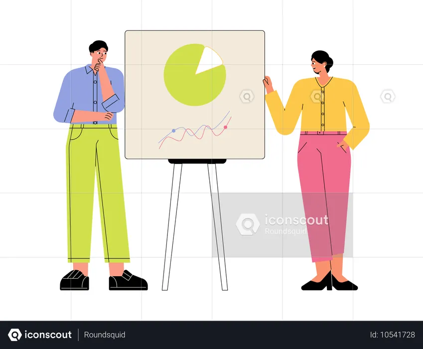 Business Team giving presentation  Illustration