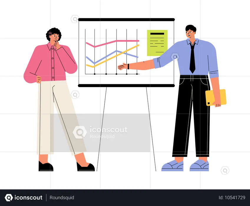 Business Team giving presentation  Illustration