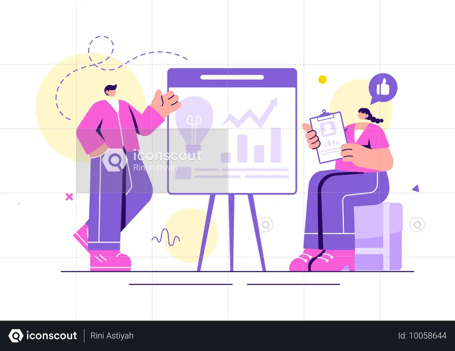 Business team having business growth idea  Illustration