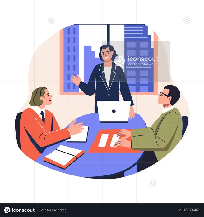 Business team having Business Meeting  Illustration