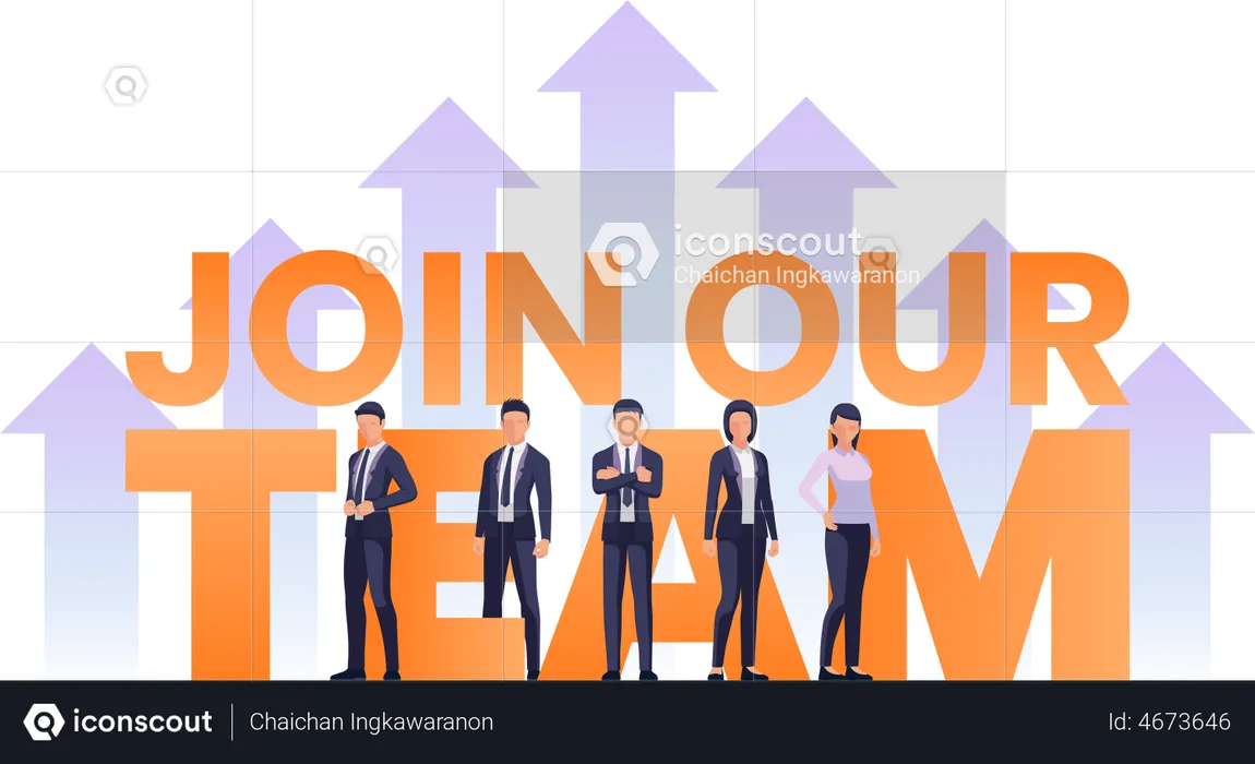 Business team hiring to join the team  Illustration