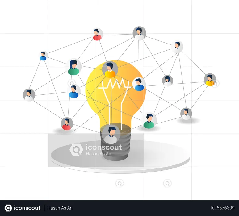 Business team idea network  Illustration