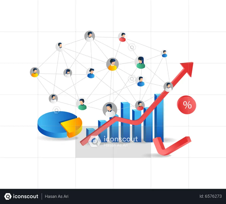 Business team investment network  Illustration