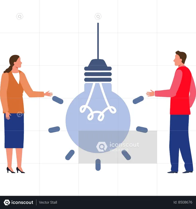 Business team is pointing towards idea generation  Illustration