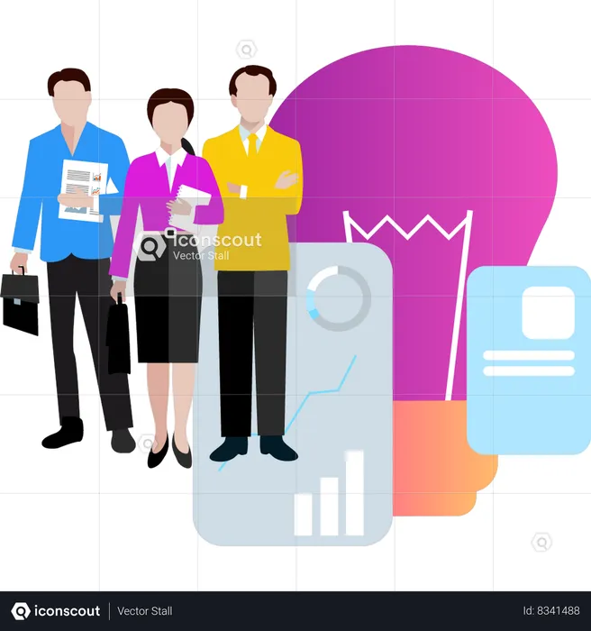 Business team is standing  Illustration