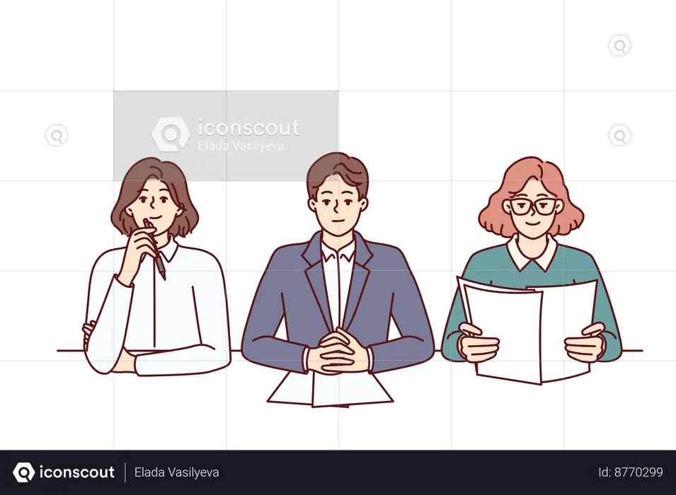 Business team is taking interview of new employees  Illustration