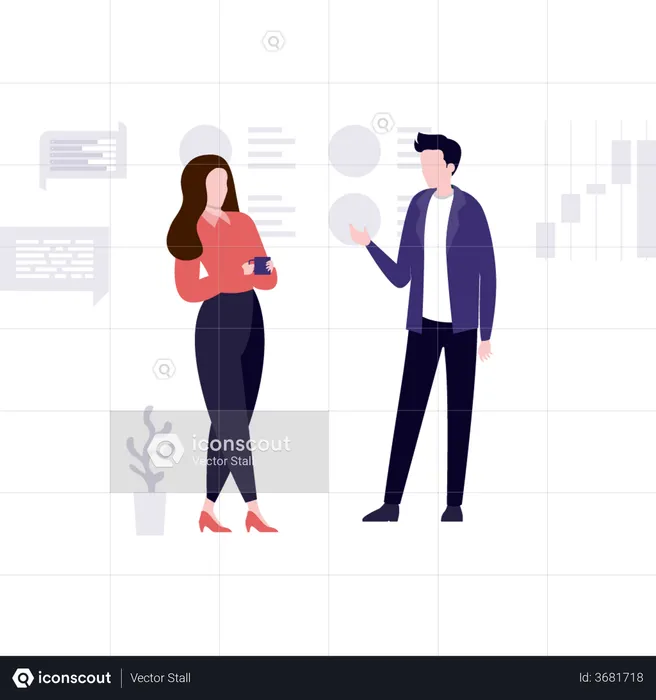 Business team making business strategy  Illustration