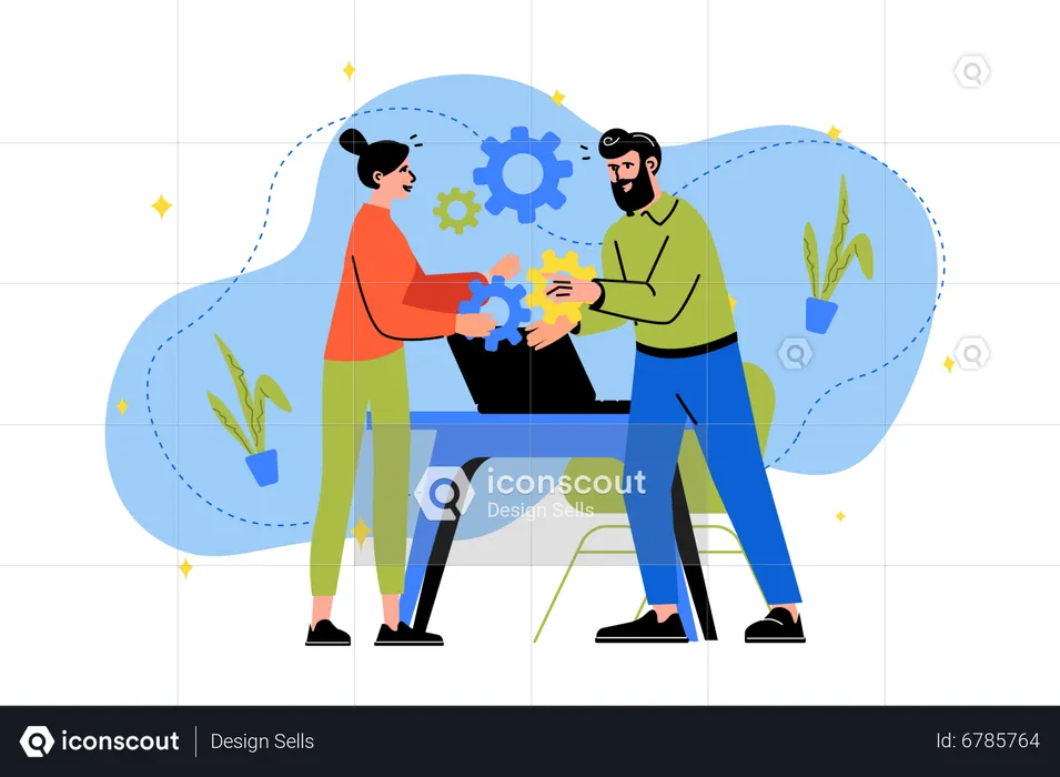 Business team management  Illustration