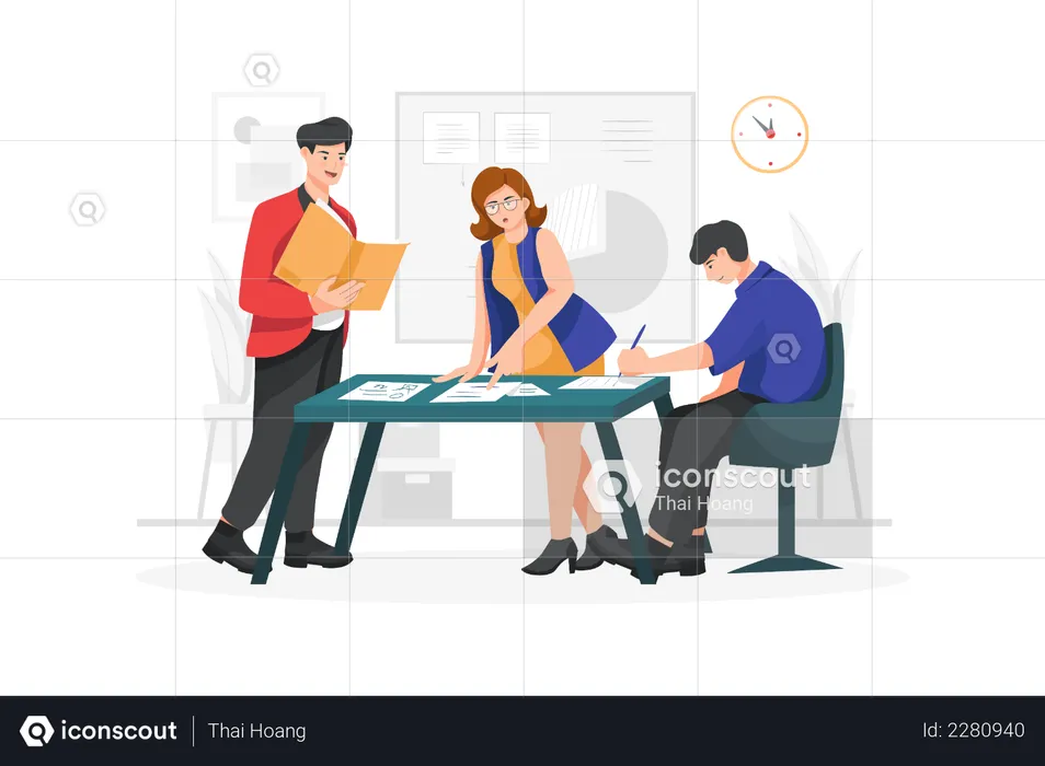 Business team Planning Project  Illustration