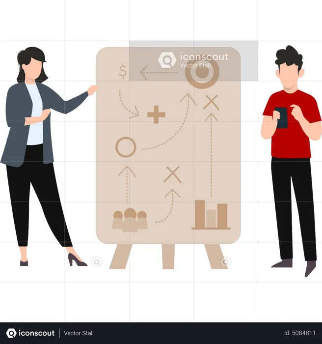Business team presenting planning and strategy  Illustration