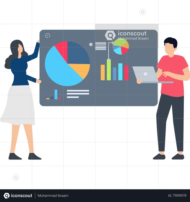 Business team presenting report in Business meeting  Illustration