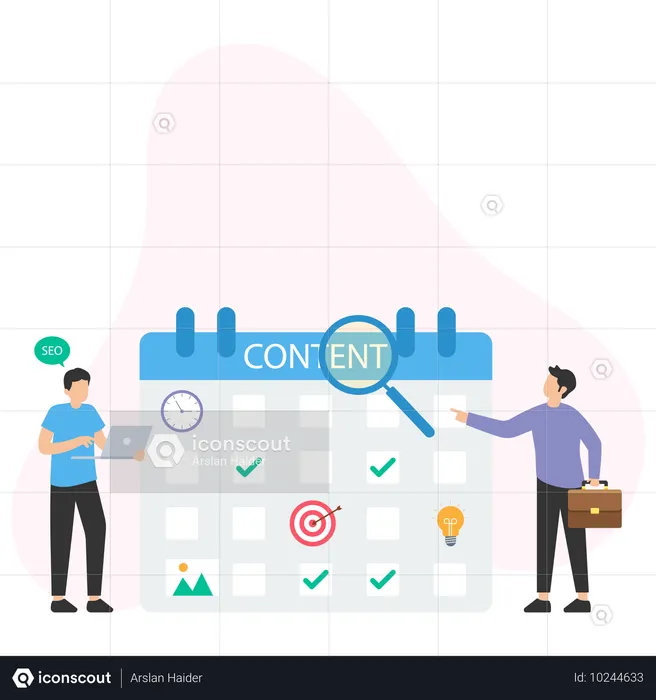 Business team schedule in calendar  Illustration