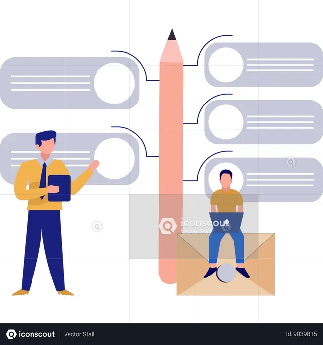 Business team schedules business tasks  Illustration