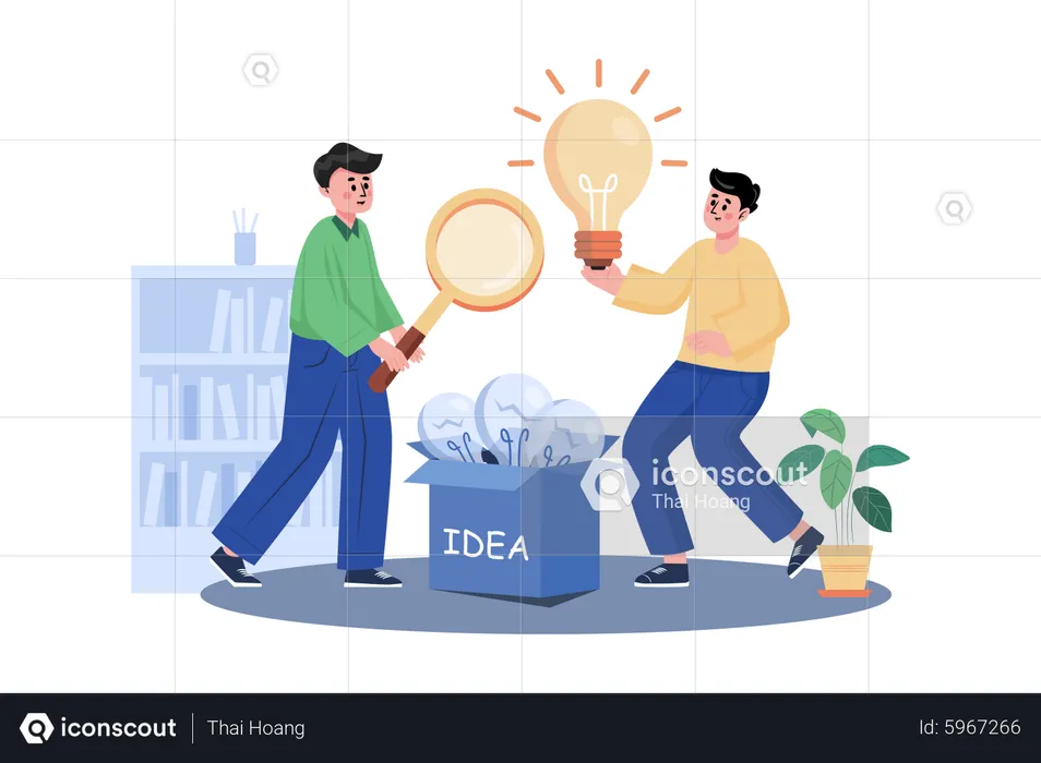 Business team searching for new ideas  Illustration