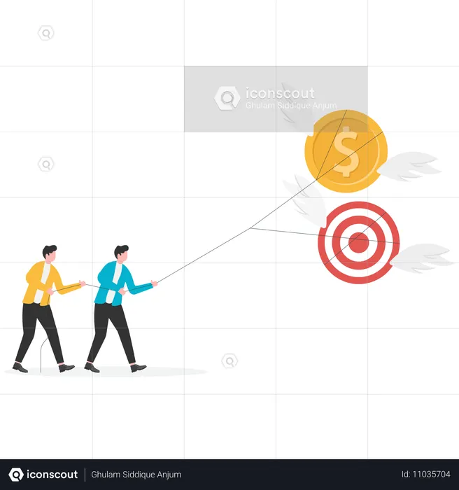 Business team sets financial aim  Illustration